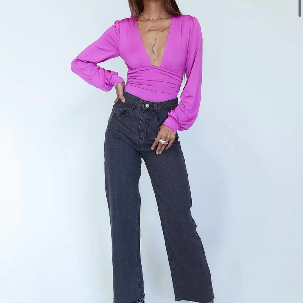 Princess Polly Jude Long Sleeve Bodysuit Purple Size 10
